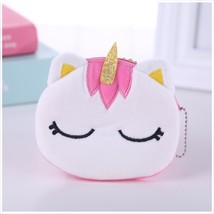 FUDEAM Soft Plush Women Coin Purse Mini Cute Oval Zipper Children Girl Coin Wall - £15.69 GBP