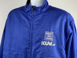 Built Ford Tough Jacket Mens Large Pockets Full Zip Polyester Vented Blue - £33.45 GBP