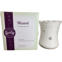 Scentsy Blizzard Wax Melt Warmer Full Size White Snowflake Retired With Box - $36.47
