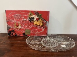 New Mikasa Crystal Tray Chip Dip Serving Platter Dish Hosting Holiday Ch... - $29.69