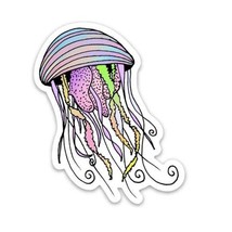 Jellyfish Sticker - Ocean Vinyl Sticker - $74.18 MXN