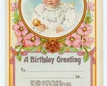 A Birthday Greeting Card Baby Girl Cradle Role Sunday School  - $11.88