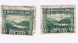 Stamp Newfoundland Canada #131 1 Cent Green Tor&#39;s Cove Used Lot Of 2 - $1.97
