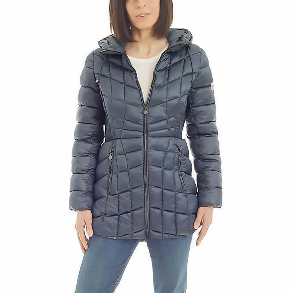 Bernardo Womens Hooded Packable Jacket, ICED COVE, S - $41.97