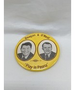 Ronald Reagan And O&#39;Neal Play In Peoria Pinback 2&quot; - $400.26 MXN