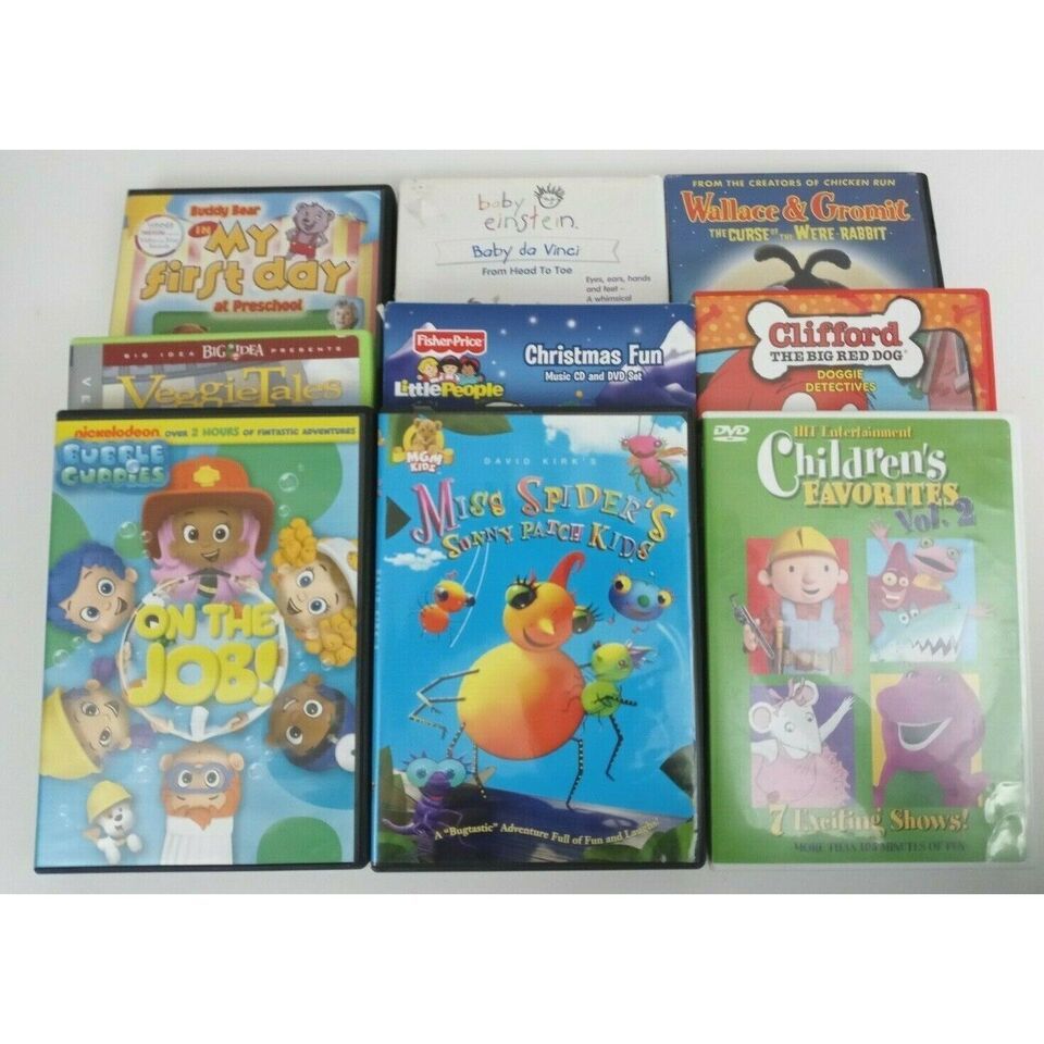 Lot of 9 Children&#39;s DVDs Cartoons &amp; Educational Cartoons:Clifford + Titl... - $18.80