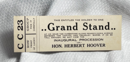 1929 Grand Stand Ticket Inaugural Procession Of Hon. Herbert Hoover Shelley Co. - £79.71 GBP