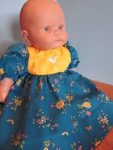 doll clothes 14-16&quot; dress yellow  flower berenguer/american bitty baby - £14.35 GBP