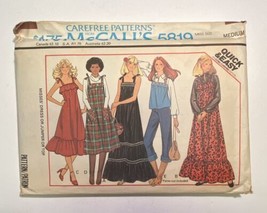McCalls 5819 Peasant Ruffle Jumper Dress Top Medium 14-16 Cottagecore Vintage - £11.49 GBP