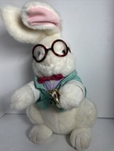Alice In Wonderland 16&quot; Plush Bunny The White Rabbit With Pocket Watch Easter - £11.67 GBP