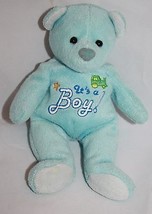 Its a Boy Tractor Baby Teddy Bear Blue Plush Beanbag Stuffed Soft Toy Ma... - $10.70