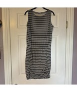 Athleta Ruched Tulip Tank Dress Navy Blue Striped Sleeveless Womens Size... - $14.03