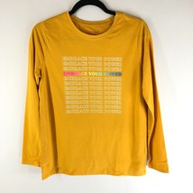 Cat &amp; Jack Girls T Shirt Embrace Your Power Long Sleeve Yellow XXL 18 - £3.92 GBP
