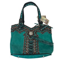 Montana West Turquoise Concealed Carry Handbag With Studded Detailing &amp; ... - $59.50