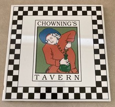 Vintage Chownings Tavern Colonial Williamsburg Virginia Felt Back Trivet Tile 6&quot; - £23.53 GBP