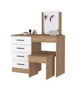 FM FURNITURE Merlot Makeup Dressing Table, Stool, Four Drawers - $536.14 CAD