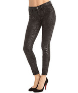 New J Brand Jeans Skinny Womens Leggings Black Matte Boa Snake 25 Coated... - £252.35 GBP