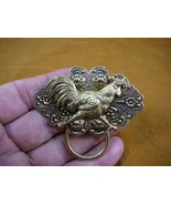 (E-838) Rooster running on flower brass Eyeglass pin pendant ID badge ho... - £18.38 GBP
