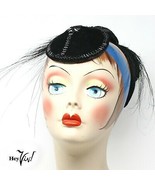 Vintage Miss Anne Hat - Black Velvet, Beading, Feathers Intriguing Look ... - £38.36 GBP