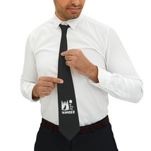 Be Wild and Wander Wolf Necktie: Custom Printed V-Shaped Tie Made of Pol... - £18.11 GBP