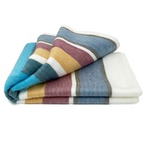 Soft &amp; Warm Striped Alpaca Llama Wool Throw Blanket 95&quot;x67&quot; Queen - £55.69 GBP
