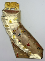 Vintage California Metal Ashtray Jewelry Tray Souvenir of Golden State SKUPB184 - £27.96 GBP