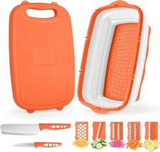 Gintan Camping Cutting Board, 9-In-1 Collapsible Chopping Board With, Orange - £29.05 GBP