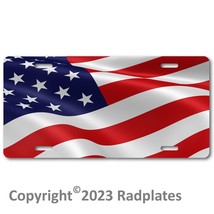 USA Waving American Flag Aluminum Metal License Plate Sign Tag NEW Free Shipping - £15.36 GBP