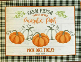 Farm Fresh Pumpkins Large Absorbent Dish Drying Mat 15X20&quot; Thanksgiving Fall - £23.13 GBP