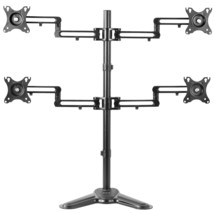 Quad Lcd Monitor Mount Fully Adjustable Desk Stand | For 4 Screens 17" To 32" - £133.54 GBP