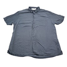 Tasso Elba Shirt Mens 2XL Blue Short Sleeve Collared Pocket Button Up - $18.69