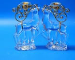 GORHAM Crystal Reindeer Taper Candle Holders - MATCHED PAIR, With Origin... - $94.79