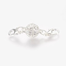 Rhinestone Magnetic Clasp Silver Lobster Claw Jewelry Making Supplies 40mm - $86.05 MXN