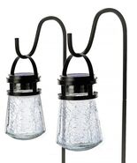 Home Zone 2-pack Solar Crackle Glass Solar Lanterns Garden Hanging Light... - $30.41 CAD