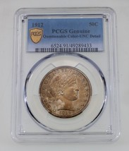 1912 50C Barber Half Dollar Graded by PCGS as UNC Detail Incredible Strike - $693.03