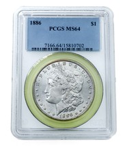 1886 Silver Morgan Dollar Graded by PCGS as MS-64! Great Morgan - £126.60 GBP