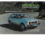 1977 Honda CIVIC Technical Info brochure folder US 77 1200 Hondamatic - £6.25 GBP