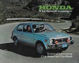 1977 Honda CIVIC Technical Info brochure folder US 77 1200 Hondamatic - $8.00