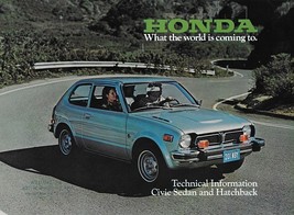 1977 Honda CIVIC Technical Info brochure folder US 77 1200 Hondamatic - $8.00