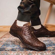 Kratos Genuine Caiman Crocodile Fashion Sneaker Brown image 11