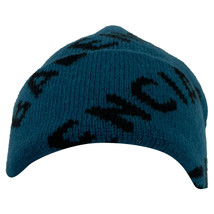 Balenciaga All Over Logo Beanie In Blue Wool Men Blue One Size - £160.14 GBP