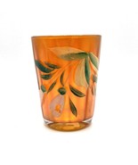 Vintage Carnival Glass Cup Iridescent Tumbler Water Marigold Orange Hand... - $36.75