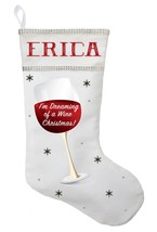 Wine Christmas Stocking, Personalized Wine Stocking, Wine Gift - £25.51 GBP