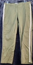 PURE Collection Dress Pants Womens Size 8/10 Green Cotton Pockets Straig... - $15.22
