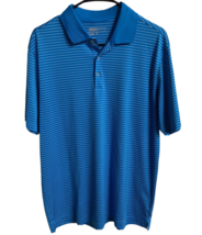 Nike Golf Dri Fit Polo Shirt MensSize M Knit Striped Golf  Blue White - $9.40