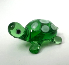 Murano Glass, Handcrafted Unique Lovely Baby Turtle Figurine, Green Color - £17.65 GBP