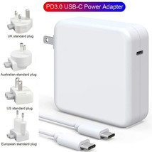 29/61/81/96W USB C Type-C AC Power Adapter PD Charger for Macbook Air Pro +Cable - £6.98 GBP+