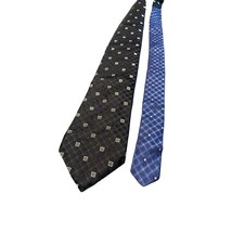 Tommy Hilfiger Mens Silk Tie Black and Blue Geometric Patterns Necktie - $13.49