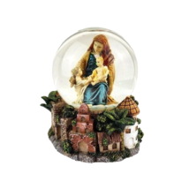 San Francisco Music Box Snowglobe Mother Mary Baby Angel Silent Night Musical - £30.37 GBP