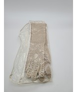 Vintage Stretchies Cotton Leather Long Gloves Crochet Small Size Made In... - $34.19 CAD